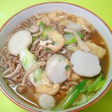 里芋としめじ油揚げのあったか蕎麦